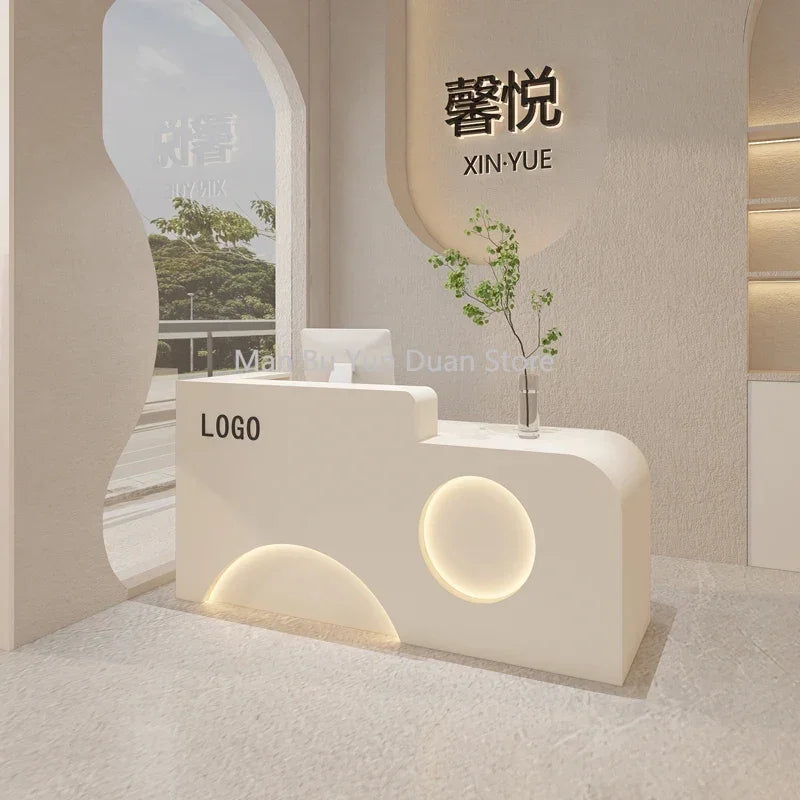 Aesthetic Bureau Reception Furniture—Vintage Wooden Counter Desk