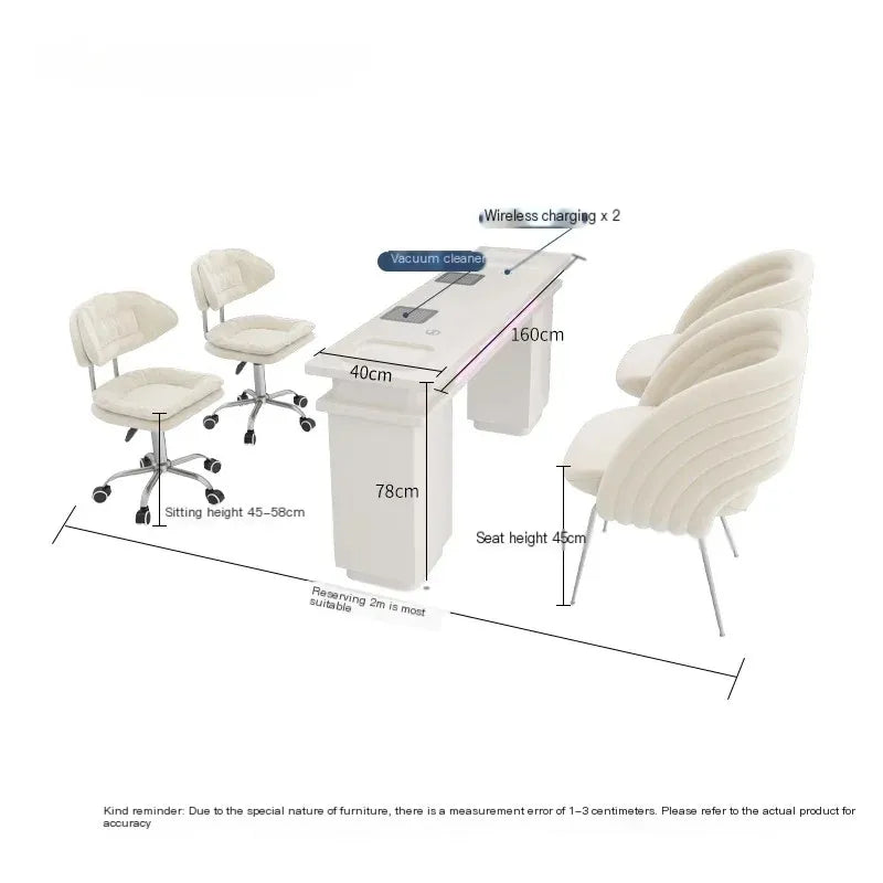Portable Tech Manicure Table Designer Dust Collector White Nail Table Professionals Big Tavolo Manicure Salon Furniture MQ50NT