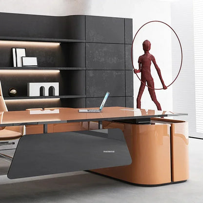 Advanced Paint Office Desk – Designer High-End Boss Desk, Creative White Manager &amp; Executive Table, Fashionable Furniture