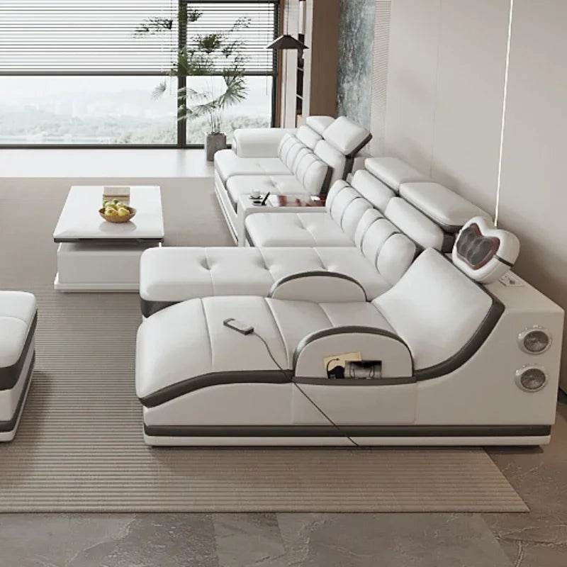 Reclining Electric Living Room Sofas Modern Massage Designer Lounge Sofa Sectional Leather Divano Letto Apartment Furniture