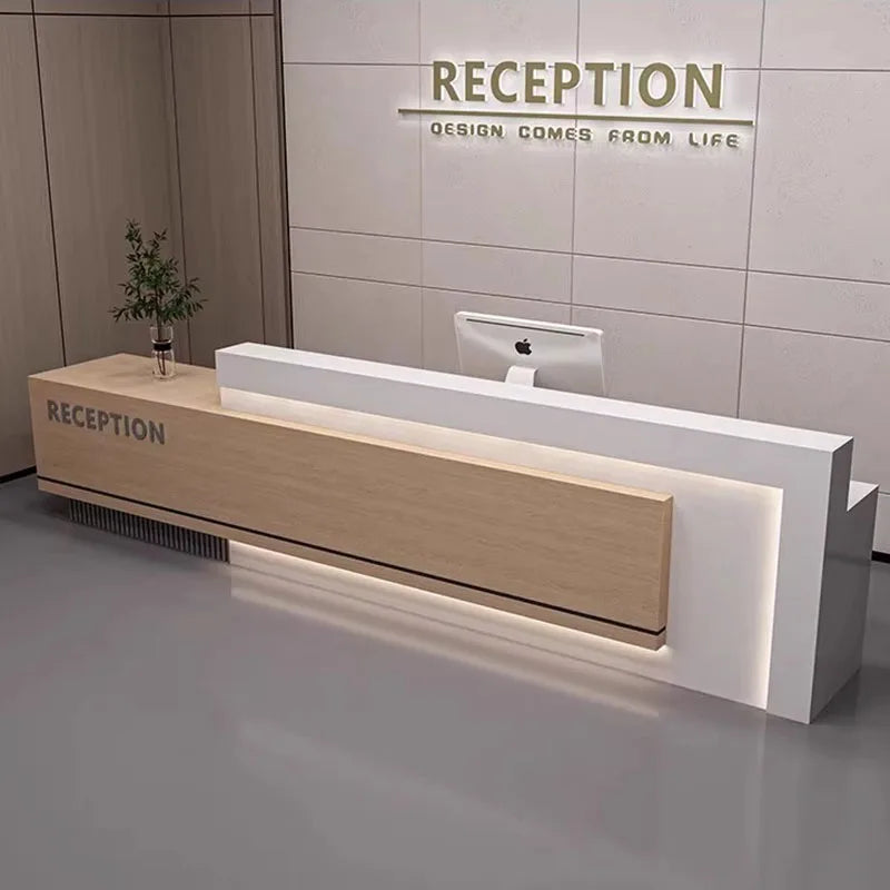 White Reception Desk Office Salon Modern Bar Counter Diy Reception Desk Cashier Table Rezeption Desk Beauty Luxury Furniture