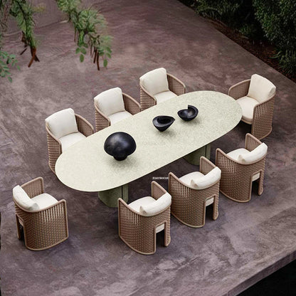 Rainproof and Sunproof Retro Rope Sofa Chair Nordic Rattan Outdoor Sofas Luxury Garden Furniture Leisure Home Balcony Patio Set