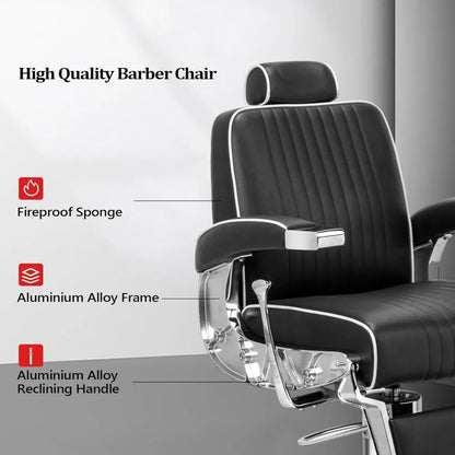 Professional All Purpose Chair with Footrest, Extra Wide Seat, Removable Headrest, Beauty Hairdressing Shampoo Tattoo Equipment