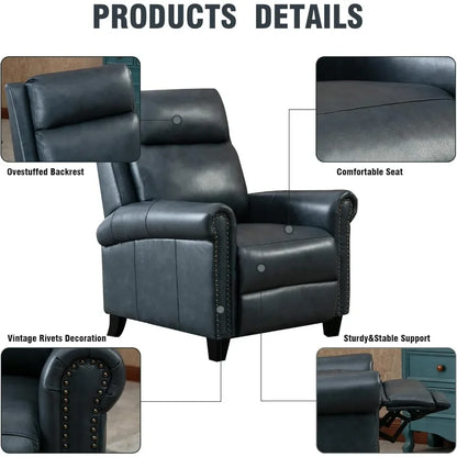 Modern leather filled seats, adjustable single sofa,home theater with backrest and footrest, lounge chair in bedroom, club chair