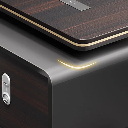 Luxury European executive desk with floor storage and drawers