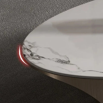 Modern Luxury Coffee Tables Marble Effect Irregular Unique Minimalist Side Table White Legs Metal Table Basse Home Furniture
