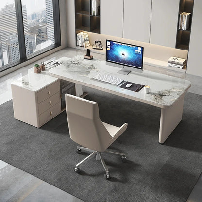 Italian Light Luxury Modern Stone Plate Corner Desk Household Minimalist Desk High-Grade Computer Desk