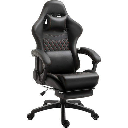 Gaming/Office PC Chair with Massage Lumbar Support,  PU Leather High Back Adjustable Swivel Task Chair for Home Office