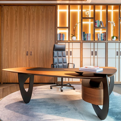 Italian Light Luxury Minimalist Desk – Designer Boss Desk for High-End Offices
