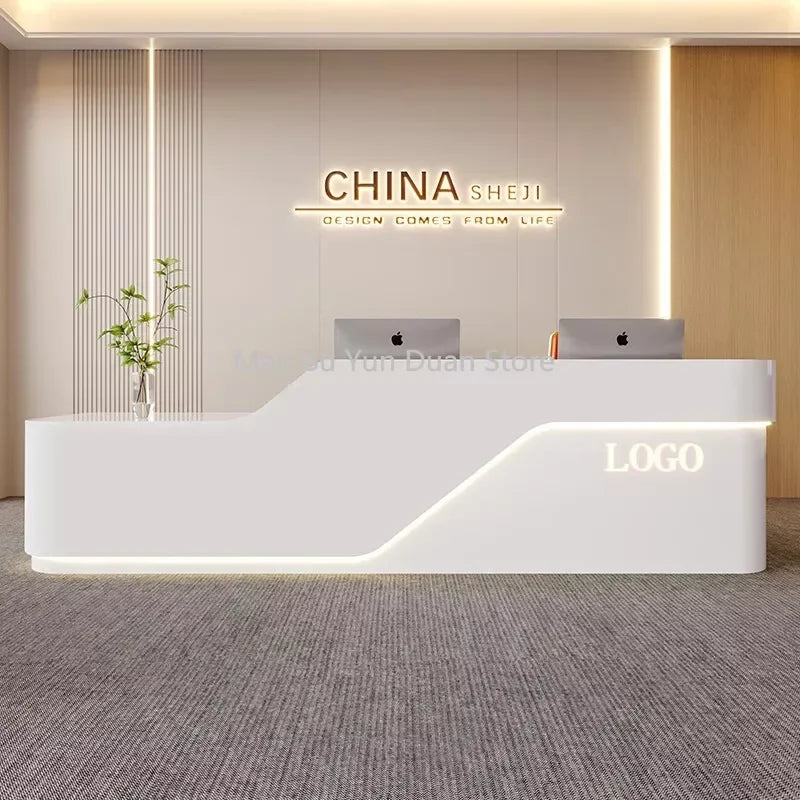 Vintage Salon Reception Desk - White Home Bank Store Display