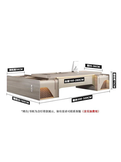 Modern L-Shaped Office Desk – Features Double Cabinet Legs for Added Storage