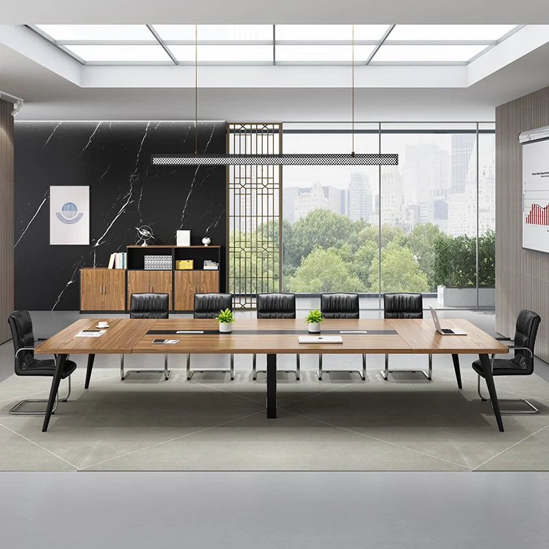 Mesa de oficina conferencias Modern Simple Boardroom Conference Brown Color Wood Office Furniture Meeting Conference Table