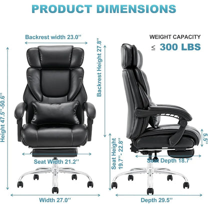 Office Chair with Footrest-Ergonomic High Back Design Executive Computer Desk Chair with Removable Lumbar Pillow