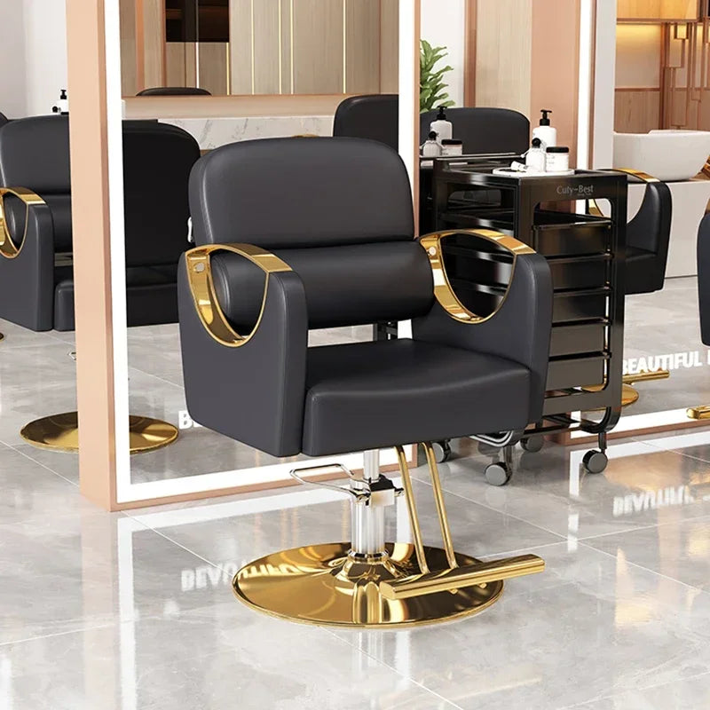Luxury Vintage Barber Chair Personalized Black Aesthetic Lifter Barbershop Chair Beauty Saloncadeira De Barbeiro Furniture
