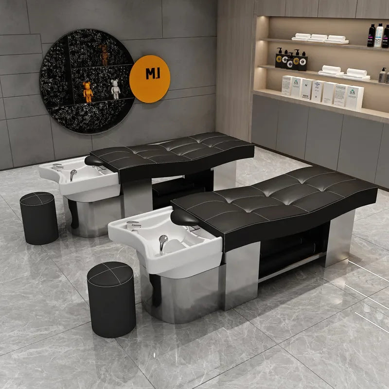Hair Washing Bed Aesthetic Chair Shampoo Bowl Sink Wash Interior Professional Therapy Washbasin Spa Shaving Chairs Salon Styling