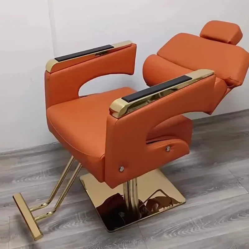 Luxury Barbershop Salon Chair – Leather Reclining, Swivel Hairdressing Chair, Barber Equipment