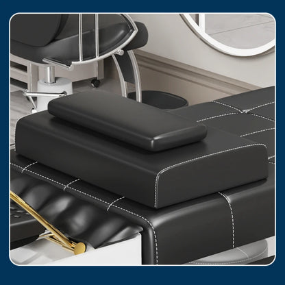 Chinese Spa Hair Wash Massage Chair – Luxury Hairdressing Washbasin, Shampoo Bed, and Styling Stretcher for Salons.