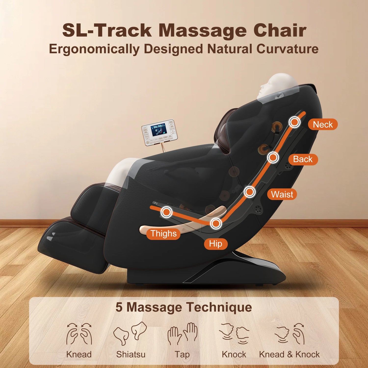 Full Body Zero Gravity Massage Chair with AI Voice Control Full Body Airbags SL Track Bluetooth Foot Rollers Massage Bluetooth