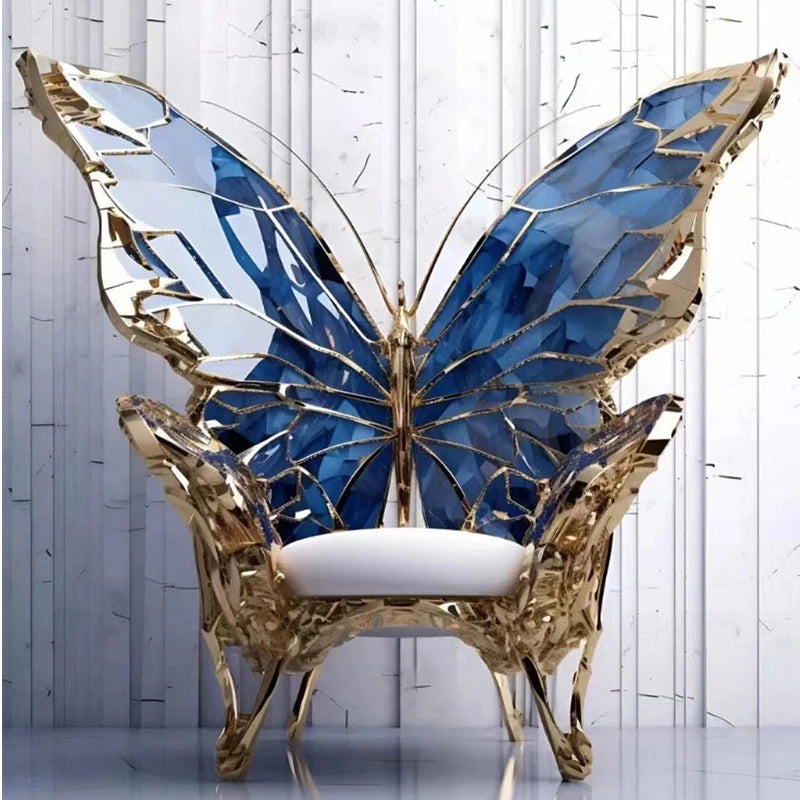 Light luxury retro Northern Europe modern special personality butterfly style single leisure chair throne villa hotel