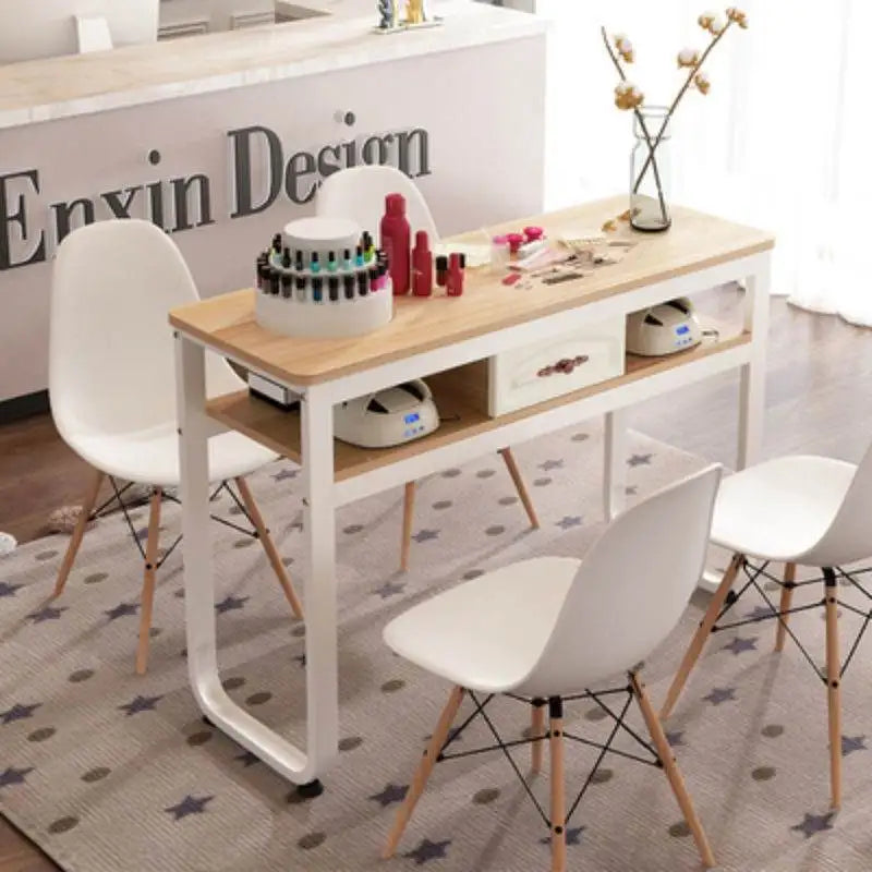 Modern Simple Nail Tables White Nordic Makeup Manicure Tables Minimalist Speciality Manicure Tafel Nail Salon Furniture CM50ZJ