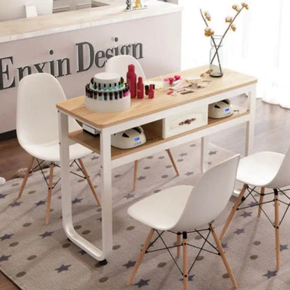 Modern Simple Nail Tables White Nordic Makeup Manicure Tables Minimalist Speciality Manicure Tafel Nail Salon Furniture CM50ZJ
