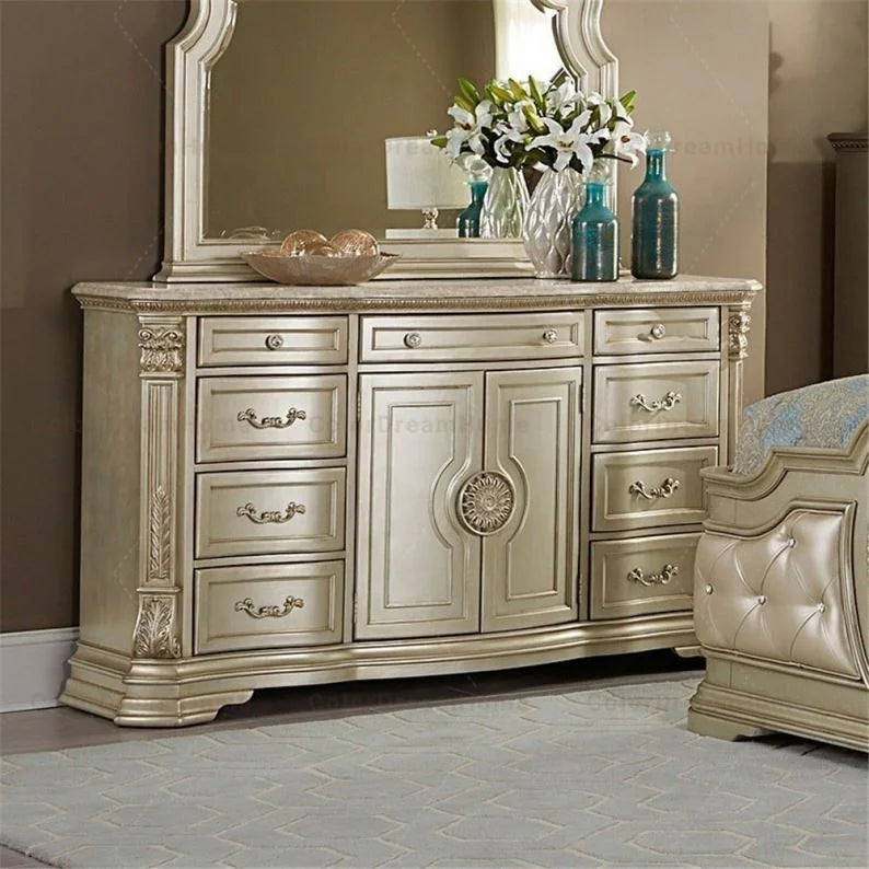 Italian Bedroom Set With Carving Royal Furniture Luxury Bed