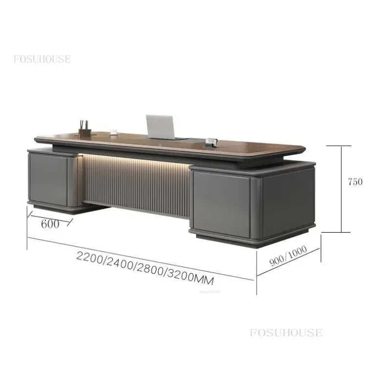 Luxury L-shape Office Furniture Minimalist Boss Desk Executive Desk General Manager Office Computer Desk Table for Boss u