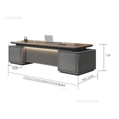 Luxury L-shape Office Furniture Minimalist Boss Desk Executive Desk General Manager Office Computer Desk Table for Boss u