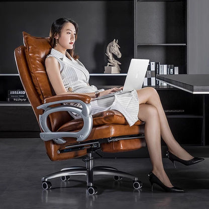 Leather Lazy Office Chair Massage Full Body Throne Study Mobile Office Chair Nordic Relaxing Dresser Muebles Trendy Furniture