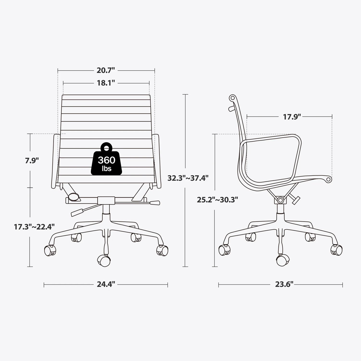 Mid-Back Office Chair Classic Genuine Leather Ergonomic Office Chair Adjustable Swivel Leather Computer Desk Gaming Chair