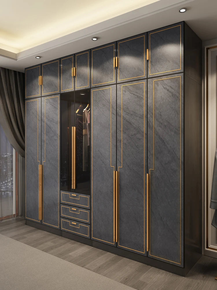 High-Quality Nordic Wardrobe – Luxury Flat Doors, Assembly Required, Economic Family Storage