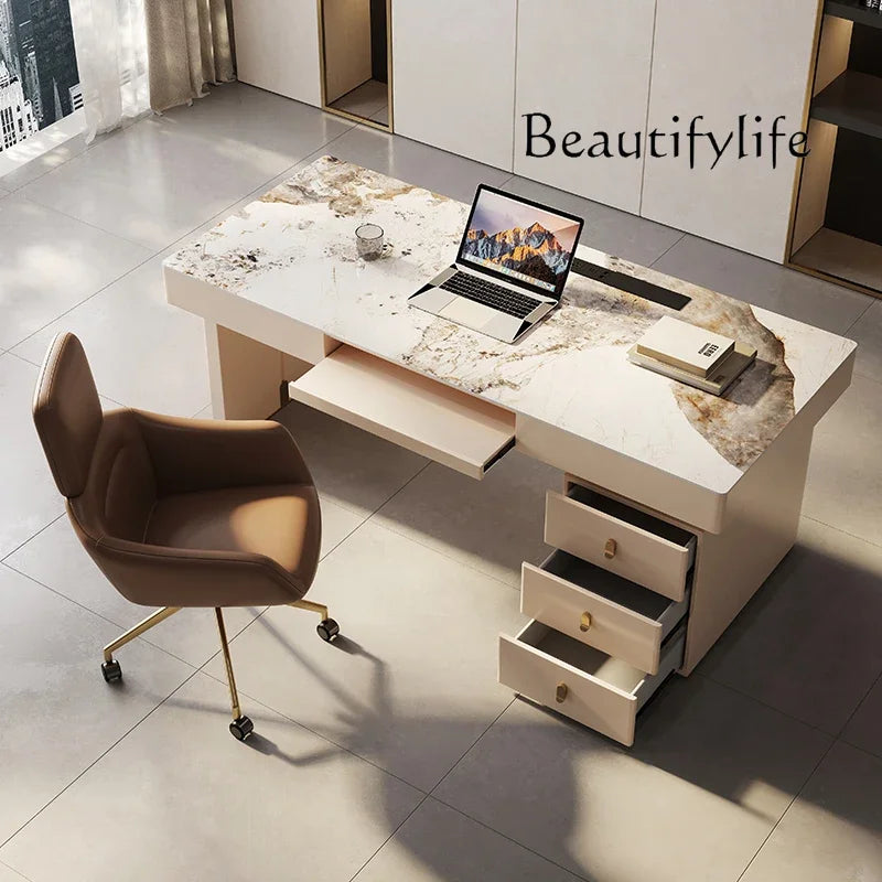 Slate desk light luxury style study office computer desk simple modern home Italian minimalist desk