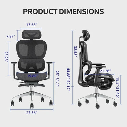 Ergonomic Mesh Office Chair – High Back Design with 3D Adjustable Armrests.