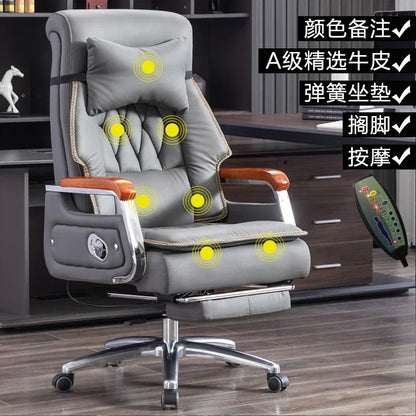 Ergonomic Office Chair: Mobile Gaming Recliner with Massage Feature