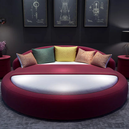 Round Fabric Big Bed Double Simple Princess Designer Bedroom Modern Bed Hotel Wedding Camas Moderrnas Inteligentes Furniture