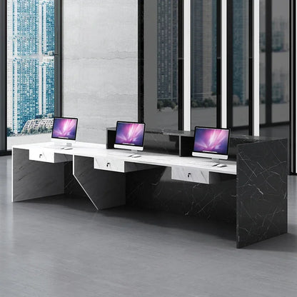 White Pulpito Reception Desks Office Standing Cashier Counter Simple Luxury Display Mostrador Negocio Beauty Salon Furniture