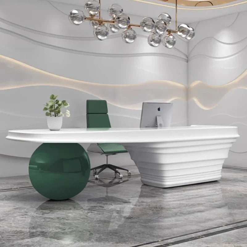 Professional Checkout Counter with Showcase—Luxury Reception Desk