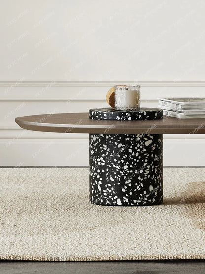 Italian Light Luxury Modern Household Living Room Coffee Table Metal Brushed Oval Tea Table