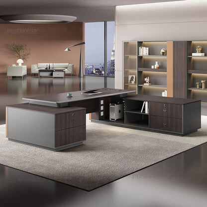 Modern Office Furniture Minimalist Office Boss Work Computer Desk Manager Table and Chair Combination Executive Boss Desks