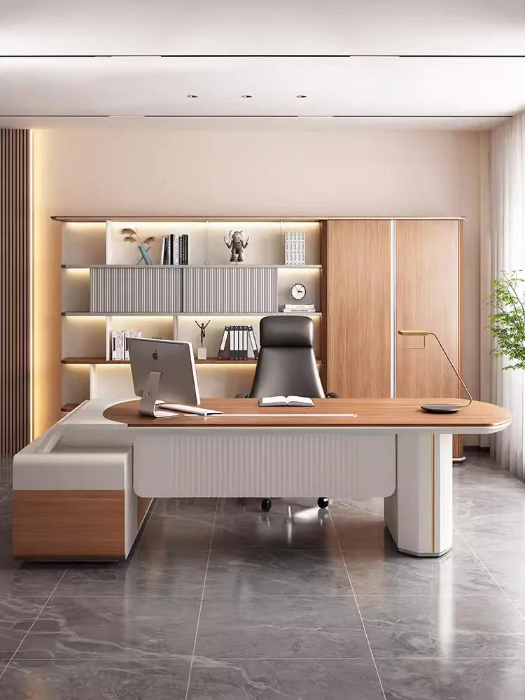 Light luxury boss desk large class chairman office desk chair combination president high-end desk