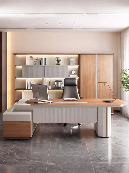 Light luxury boss desk large class chairman office desk chair combination president high-end desk