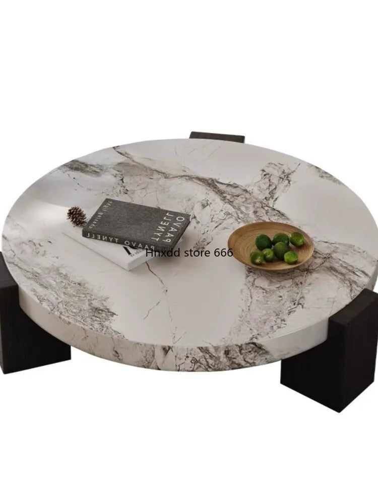 Marble round coffee table minimalist living room household small apartment