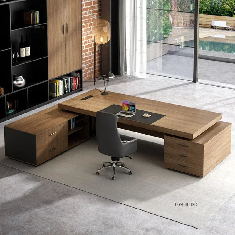 Nordic Simple Manager Office Desks Designer Boss Computer Desks for Office Furniture Modern Multifunctional Staff Office Desk M