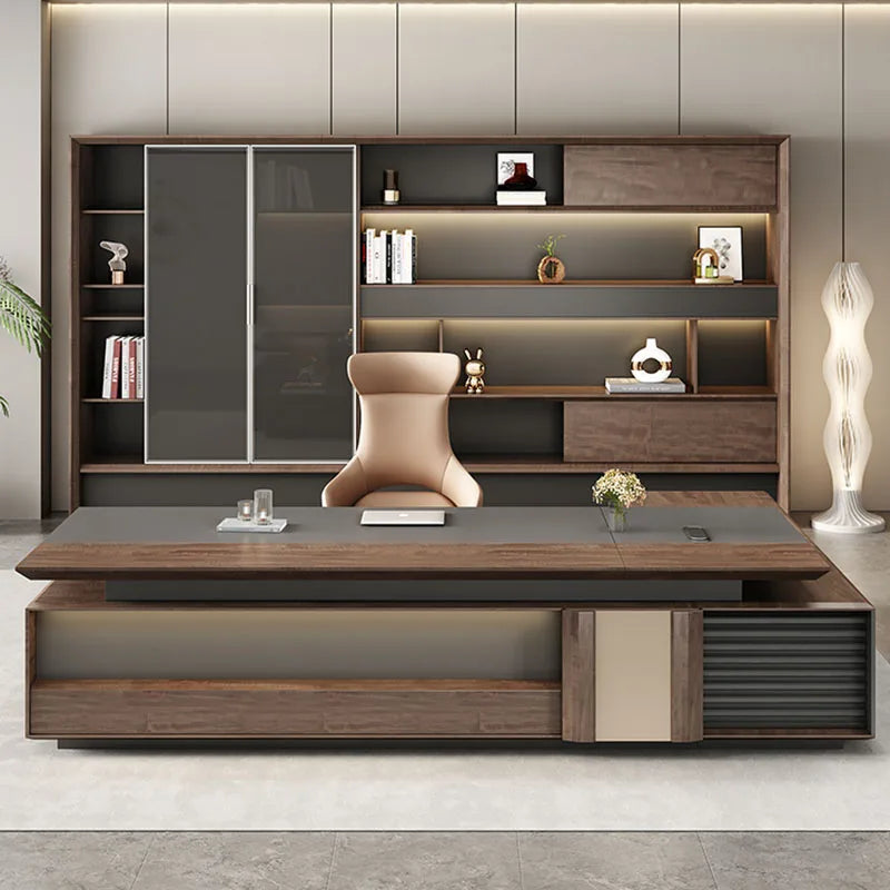 Drawers Floor Office Desk Living Room Reception European Luxury Computer Desks L Shaped Organizers Mesa Escritorio Furniture