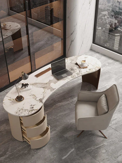 Slate desk light luxury computer  Italian minimalist beauty medical consultation reception and chair