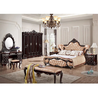 Luxury Classical European style furniture bedroom sets antique royal king home furniture bedroom set