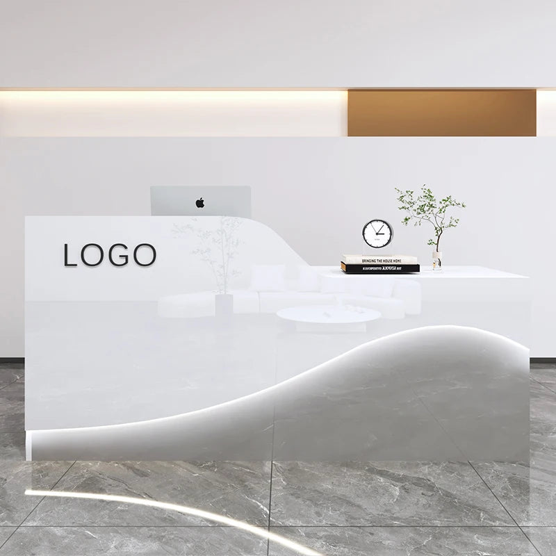 Modern Reception Counter – Professional Office Furniture for Beauty Institutes, Salons, and Luxury Settings