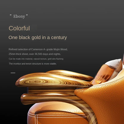 New Chinese Style Ugyen Wood Leather Sofa