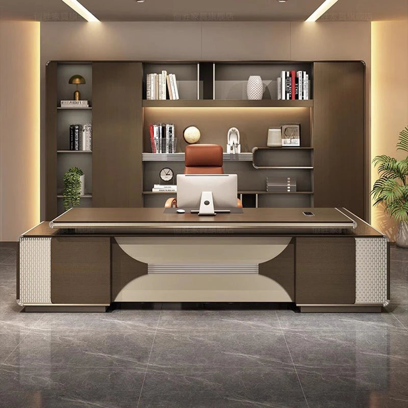Executive Monitor Office Desks Design Modern Storage Work Computer Office Table Drawers Scrivania Con Cassetti Furnitures