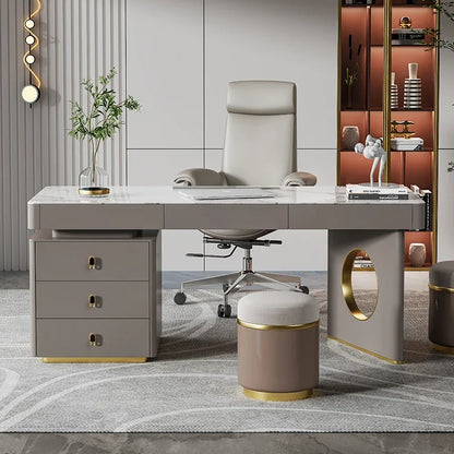 Stone Plate Desk Skin Paint Nordic Study Computer Desk Modern Minimalist Advanced Home Desk